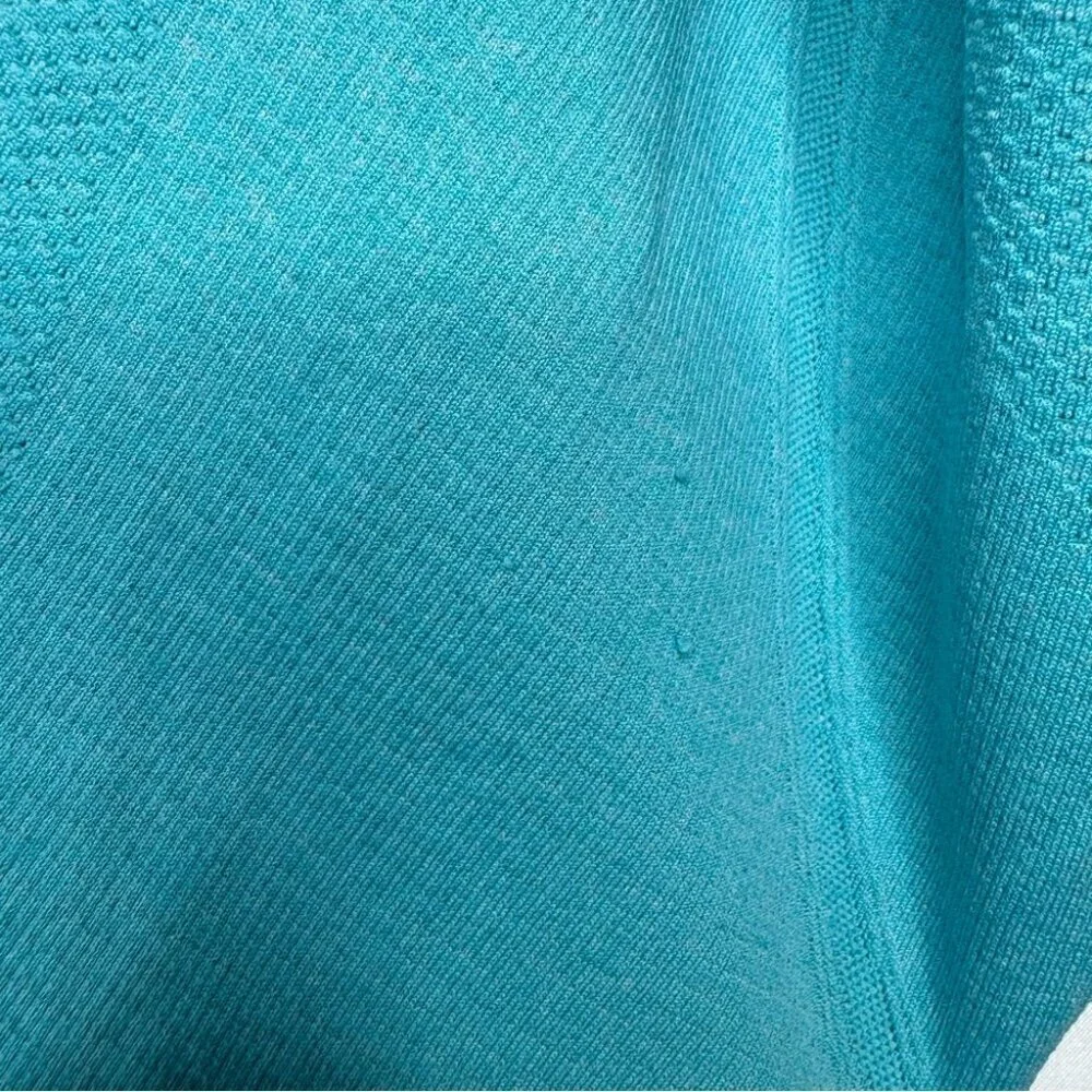 Lululemon shirt stretchy yoga rare racer back logo silver Turquoise Tank Top